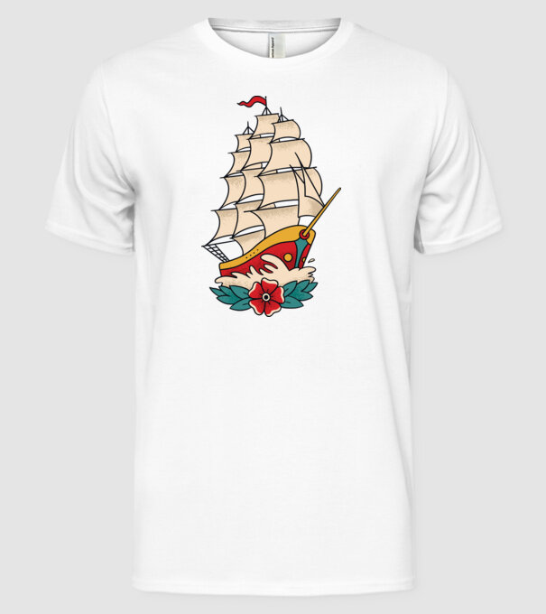 Vapor Tatuaj model alb pe tricou