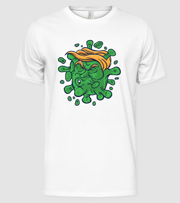 Covid Trump model alb pe tricou