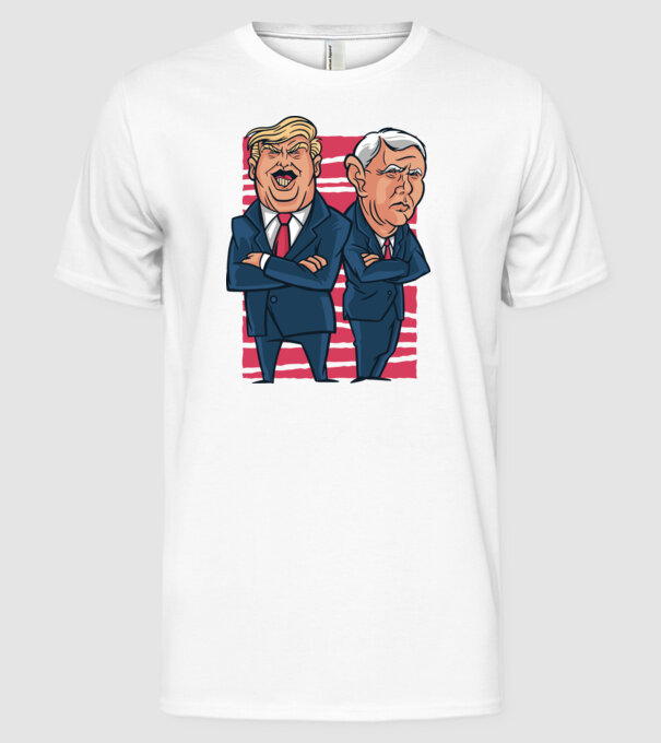 Trump Pence USA model alb pe tricou