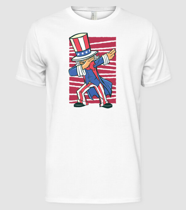 Uncle Sam DAB model alb pe tricou
