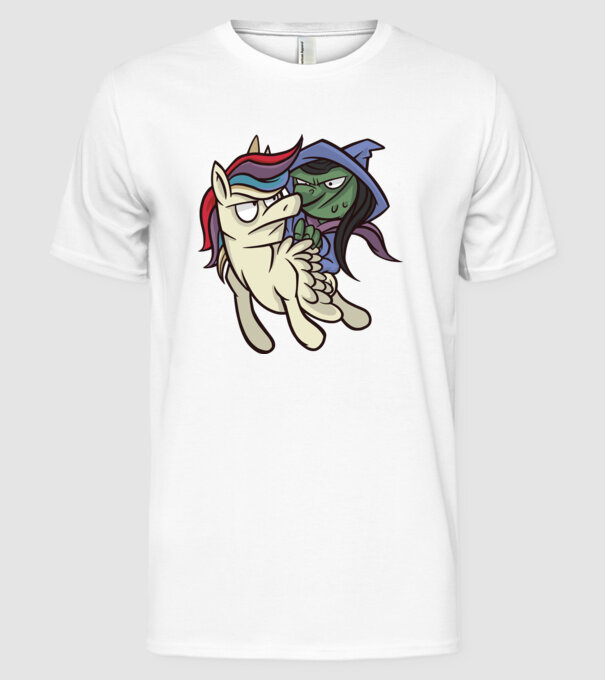 Unicorn vrăjitoare model alb pe tricou