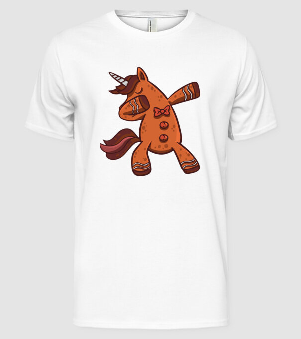 Unicorn turtă dulce DAB model alb pe tricou
