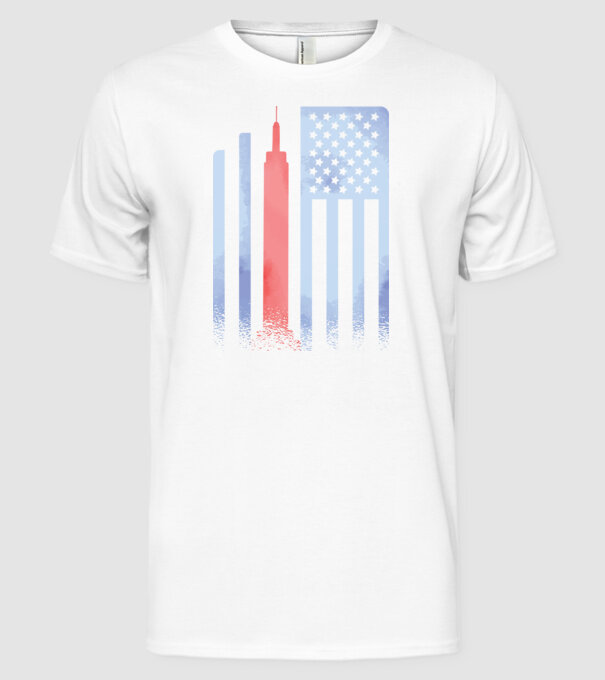 Usa Empire State Building model alb pe tricou