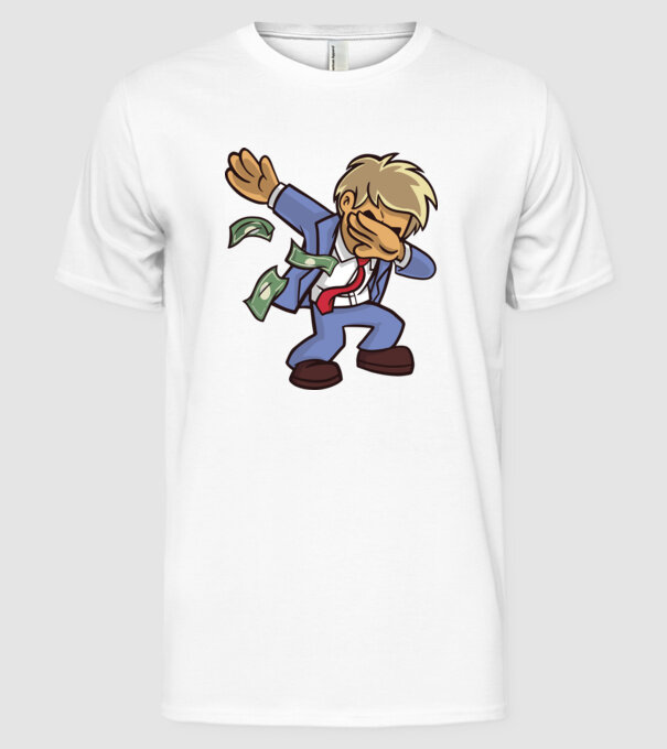 Om de afaceri DAB model alb pe tricou