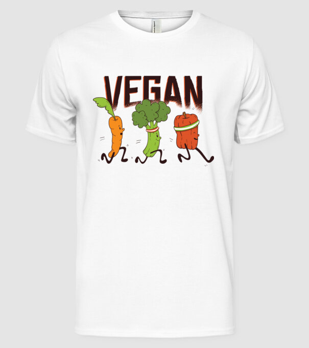Legume vegan model alb pe tricou