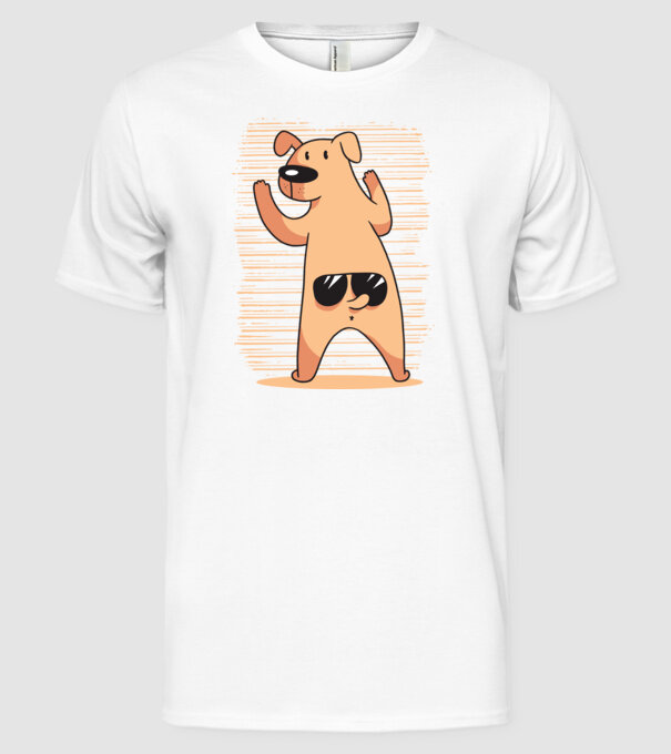 Tricou cu Câine amuzant model alb pe tricou