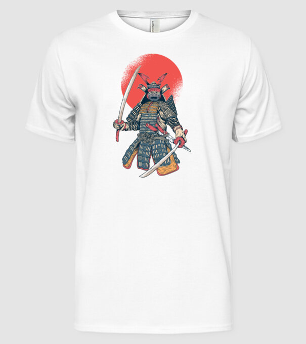 Vintage Samurai tricou arte marțiale orientale model alb pe tricou