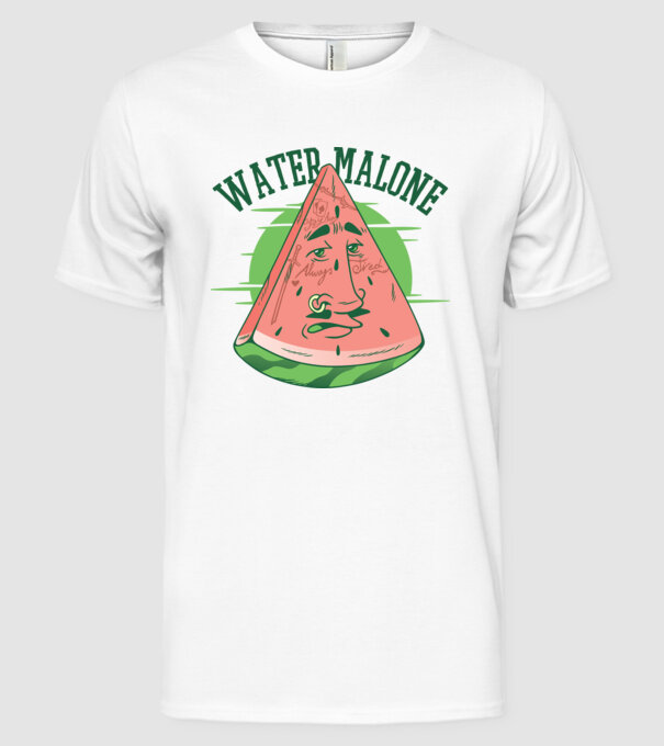Water Malone model alb pe tricou