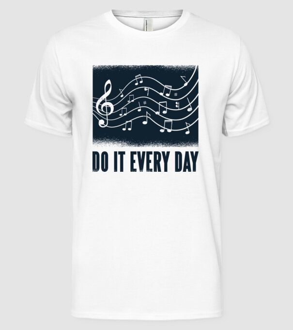 Note muzicale model alb pe tricou