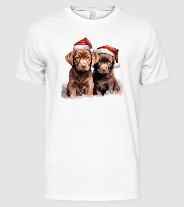 Catelusi Craciun Alb model alb pe tricou