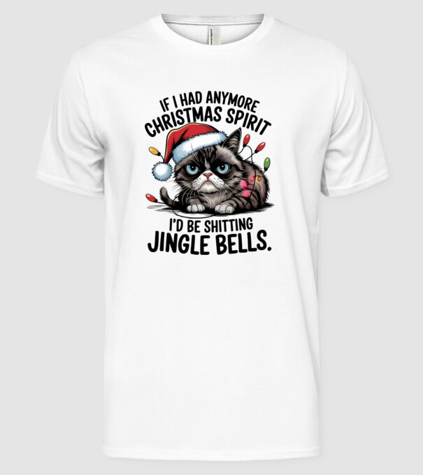 Christmas Spirit Grumpy Cat Alb model alb pe tricou
