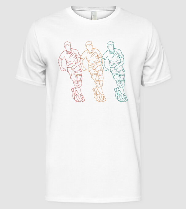 Fotbalist Retro model alb pe tricou