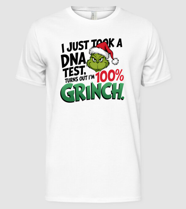 Grinch DNA test model alb pe tricou