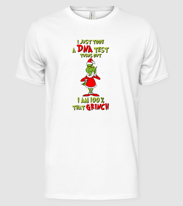 I just took a DNA test - I am Grinch model alb pe tricou