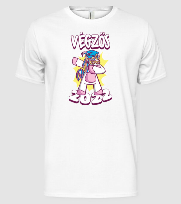 Inorog Absolvent model alb pe tricou