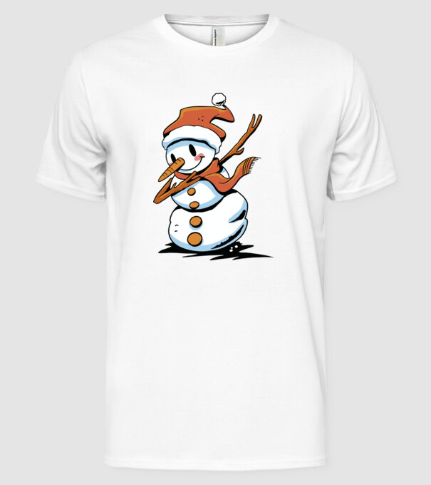 om de zăpadă Dab model alb pe tricou