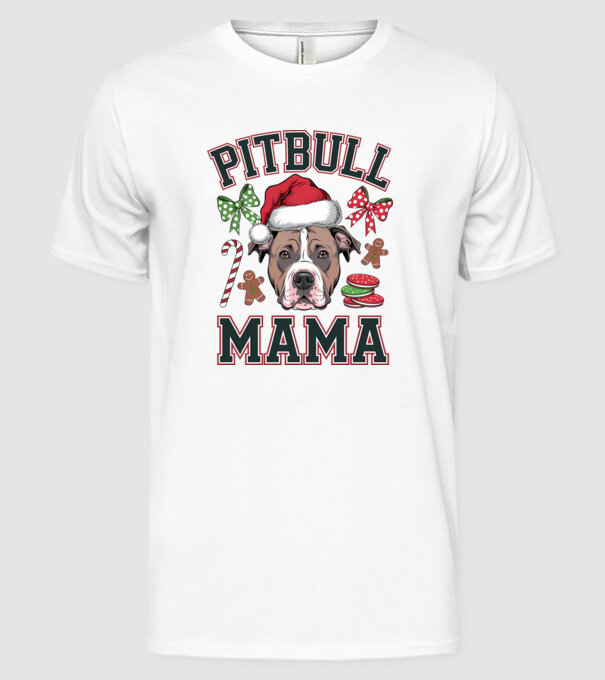 Pitbull Mama model alb pe tricou