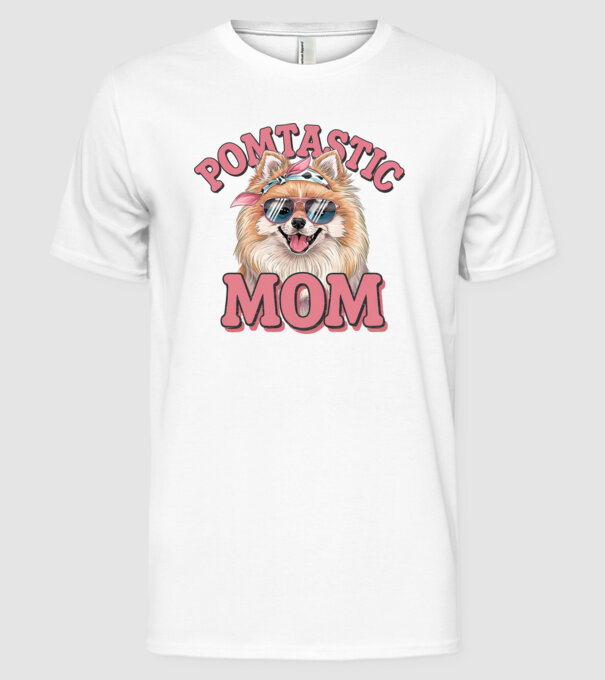 Pomtastic Mom model alb pe tricou