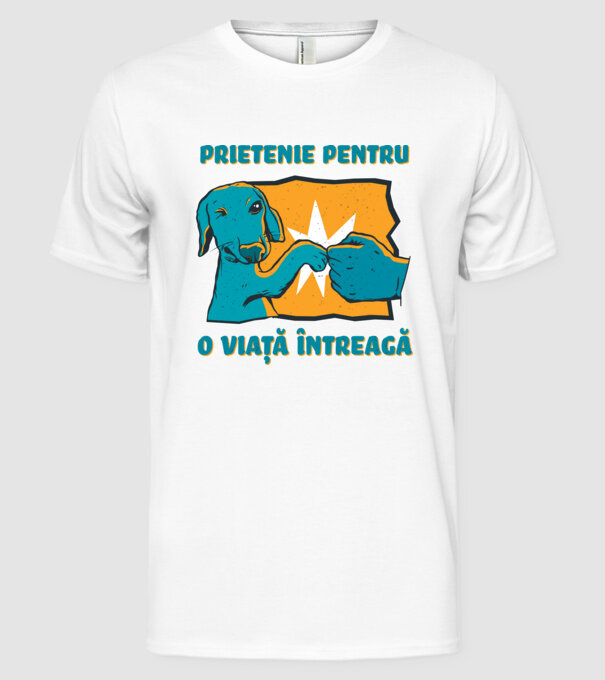 Prietenie pentru o viață întreagă model alb pe tricou