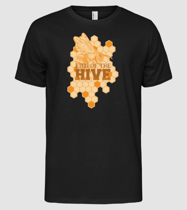 Regele stupului model negru pe tricou