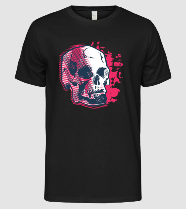 Craniu abstract model negru pe tricou
