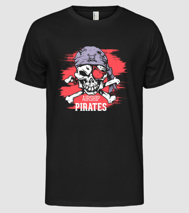 Airship Pirates - Pirat model negru pe tricou