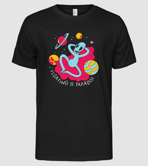Alien Chill model negru pe tricou