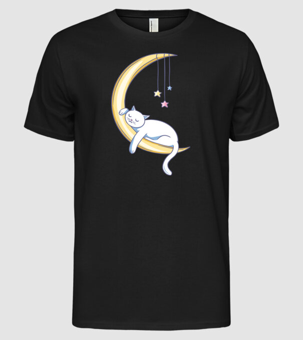 Pisicuța dormind model negru pe tricou