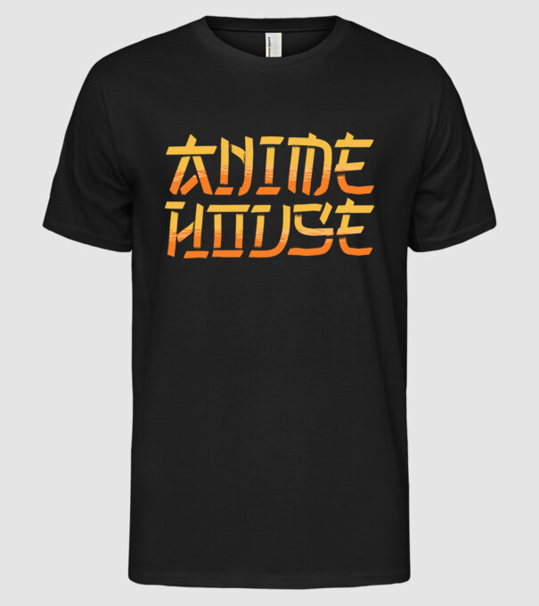 Anime House model negru pe tricou