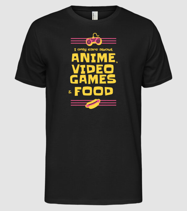 Joc video Anime model negru pe tricou