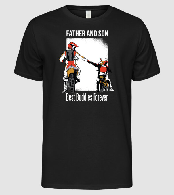 Tată și Fiu cei mai buni Prieteni - Motociclist model negru pe tricou