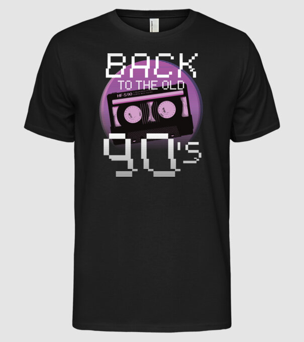 'Back to the 90s Înapoi în anii ''90' model negru pe tricou