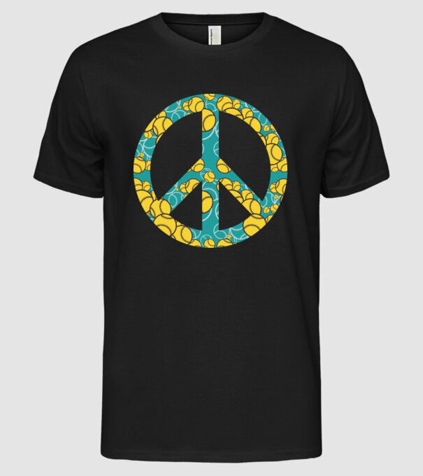 Simbol Baseball Peace model negru pe tricou