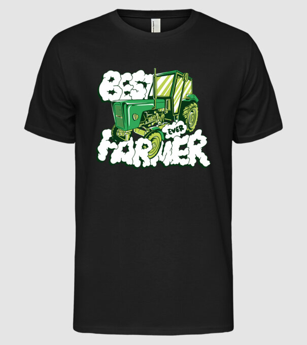 Best Farmer Ever cu Tractor model negru pe tricou