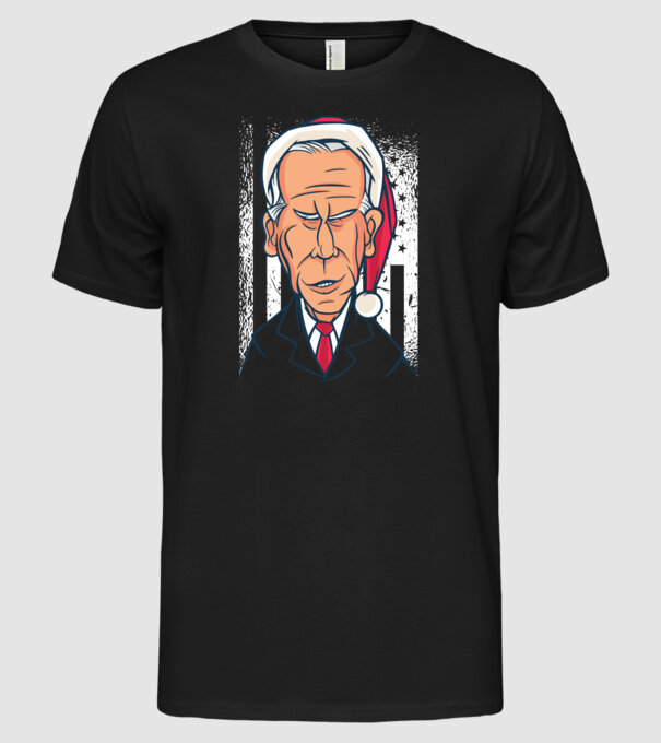 Crăciun Biden model negru pe tricou