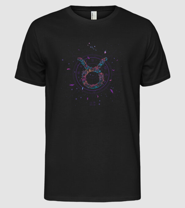 Taurus Zodiac model negru pe tricou