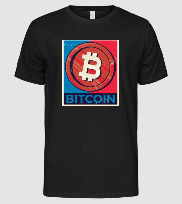 Bitcoin Criptomonedă model negru pe tricou