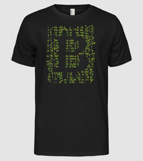 Bitcoin Matrice model negru pe tricou