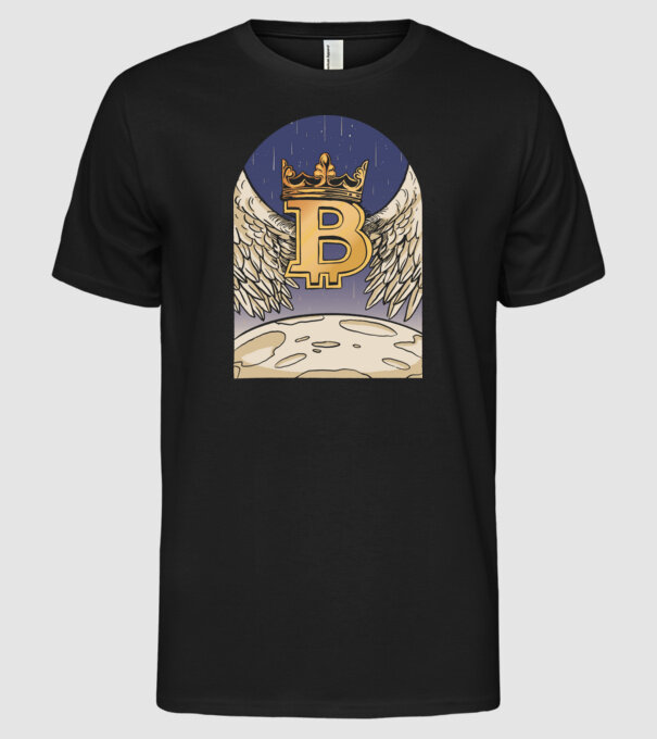 Bitcoin To The Moon Aselenizare model negru pe tricou