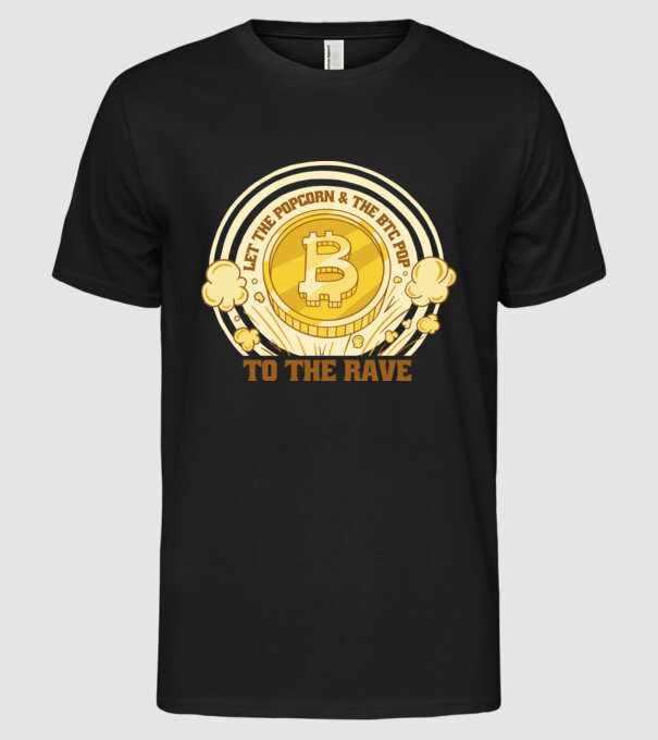 Bitcoin to the Rave model negru pe tricou