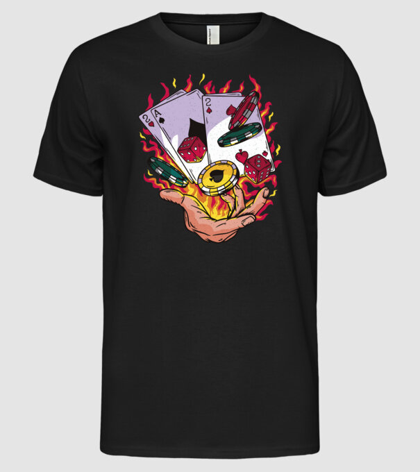 Black Jack Casino model negru pe tricou