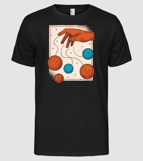 Planete model negru pe tricou