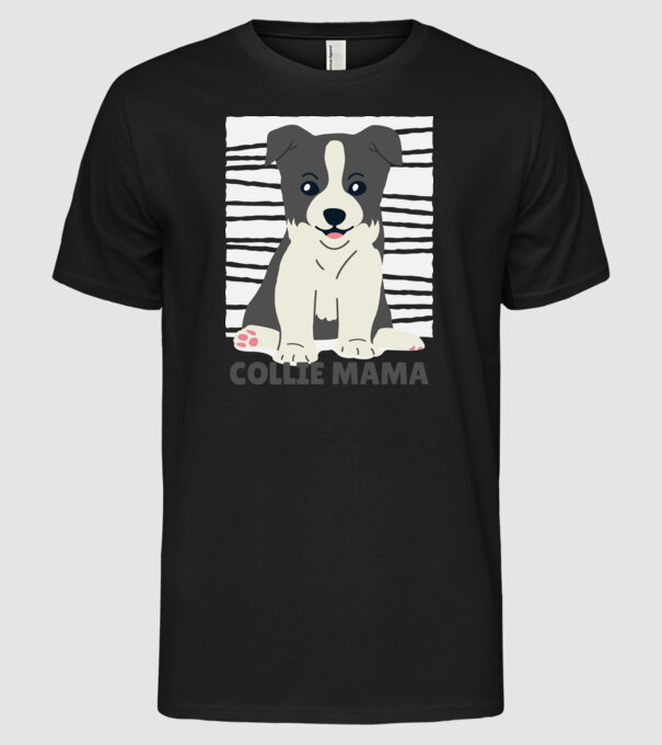 Border Collie Mamă model negru pe tricou