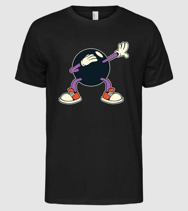 Bowling DAB model negru pe tricou