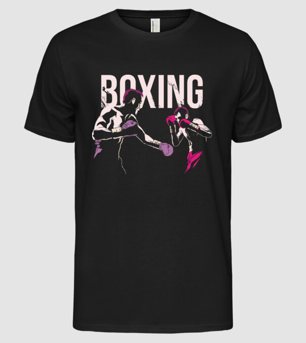 Boxing model negru pe tricou
