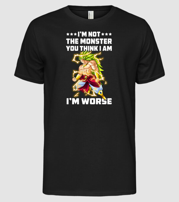 Brolly monster Dragonball model negru pe tricou