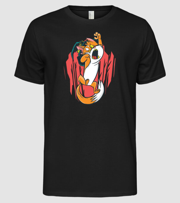 Pisică Vrăjitoare model negru pe tricou