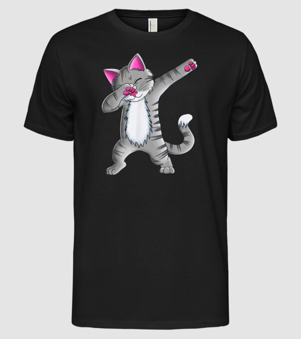 Pisică DAB model negru pe tricou