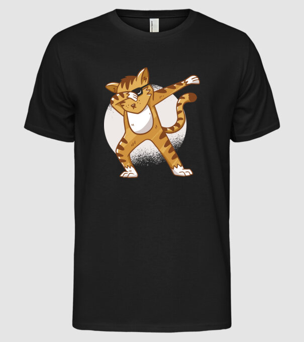 Pisică DAB model negru pe tricou