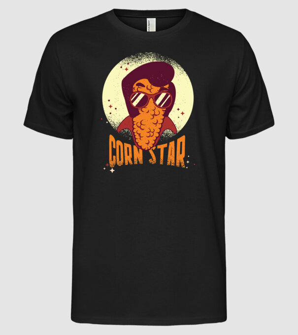Corn Star - Porumb cu freză Elvis model negru pe tricou